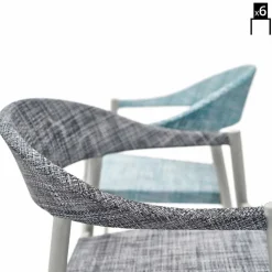 Varaschin Holzsessel|Moderne Sessel-6 Loungestühle Clever Set