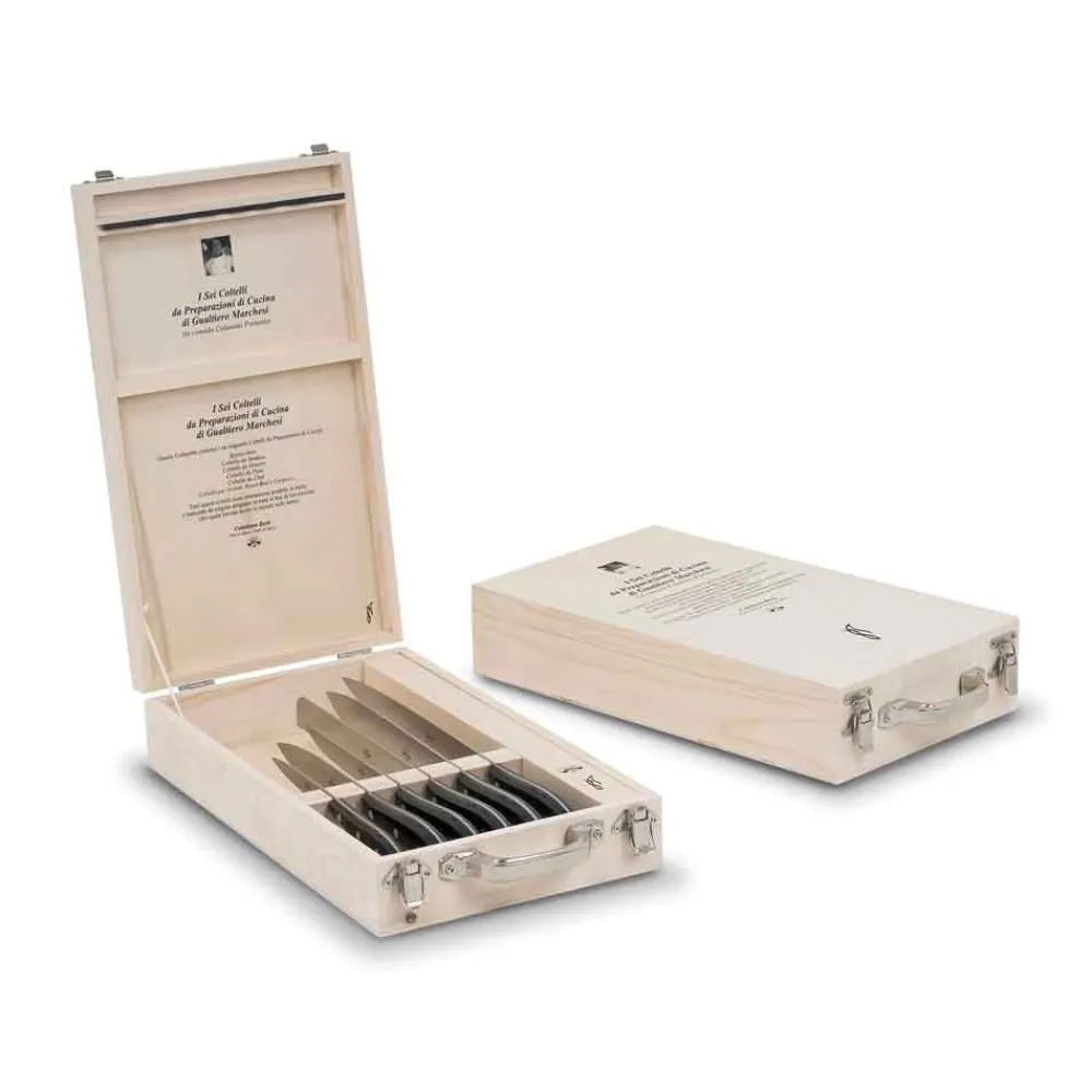 Coltellerie Berti Küchenmesser-6 Messer Gualtiero Marchesi, Berti exklusiv für Viadurini - Caio