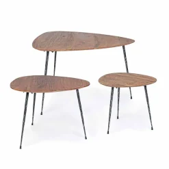 Viadurini Living Moderne Couchtische-3 moderne Couchtische mit Homemotion Mango Holzplatte - Kalidi