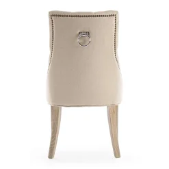 Viadurini Living Moderne Stühle-2 moderne Leinenstühle mit Eichenholzstruktur Homemotion - Barna