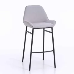 Viadurini Living Küchenhocker-2 moderne Metallhocker mit Sitz aus Mikrofaser oder Kunstleder - Bellino