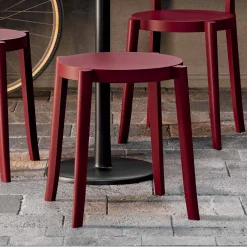 Viadurini in the Garden Outdoor Hocker-4 moderne stapelbare Außenhocker aus Polypropylen Made in Italy - Anona