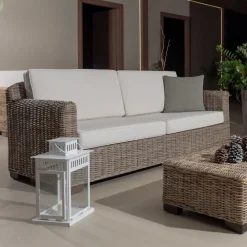 Viadurini in the Garden Gartensofas-2- oder 3-Sitzer Outdoor-Sofa in Grau Kubù mit Kissen – Cerys