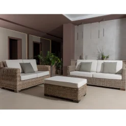 Viadurini in the Garden Gartensofas-2- oder 3-Sitzer Outdoor-Sofa in Grau Kubù mit Kissen – Cerys