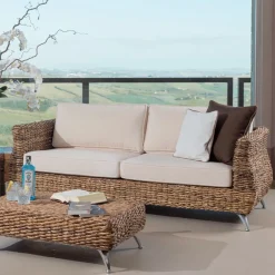 Viadurini in the Garden Gartensofas-2- oder 3-Sitzer-Außensofa in Bananenbaum mit Kissen - Legolas