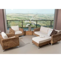 Viadurini in the Garden Gartensofas-2- oder 3-Sitzer-Außensofa in Bananenbaum mit Kissen - Legolas