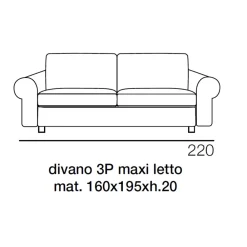 Viadurini Living Moderne Schlafsofas-2- oder 3-Sitzer-Schlafsofa aus abnehmbarem rotem Stoff Made in Italy - Geneviev