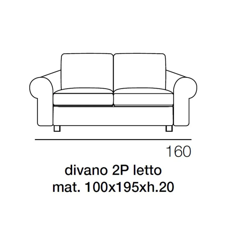 Viadurini Living Moderne Schlafsofas-2- oder 3-Sitzer-Schlafsofa aus abnehmbarem rotem Stoff Made in Italy - Geneviev