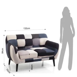 Viadurini Living Moderne Sofas-2- oder 3-Sitzer-Sofa aus mehrfarbigem Stoff – Kobalt