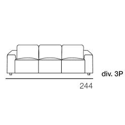 Viadurini Living Moderne Sofas-2- oder 3-Sitzer-Sofa mit ausziehbaren Sitzen aus Stoff Made in Italy - Alis