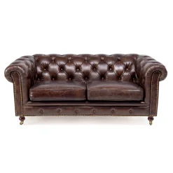 Viadurini Living Klassische Sofas-2- oder 3-Sitzer-Wohnzimmersofa aus Vintage-Leder mit gealterter Wirkung - Stempel