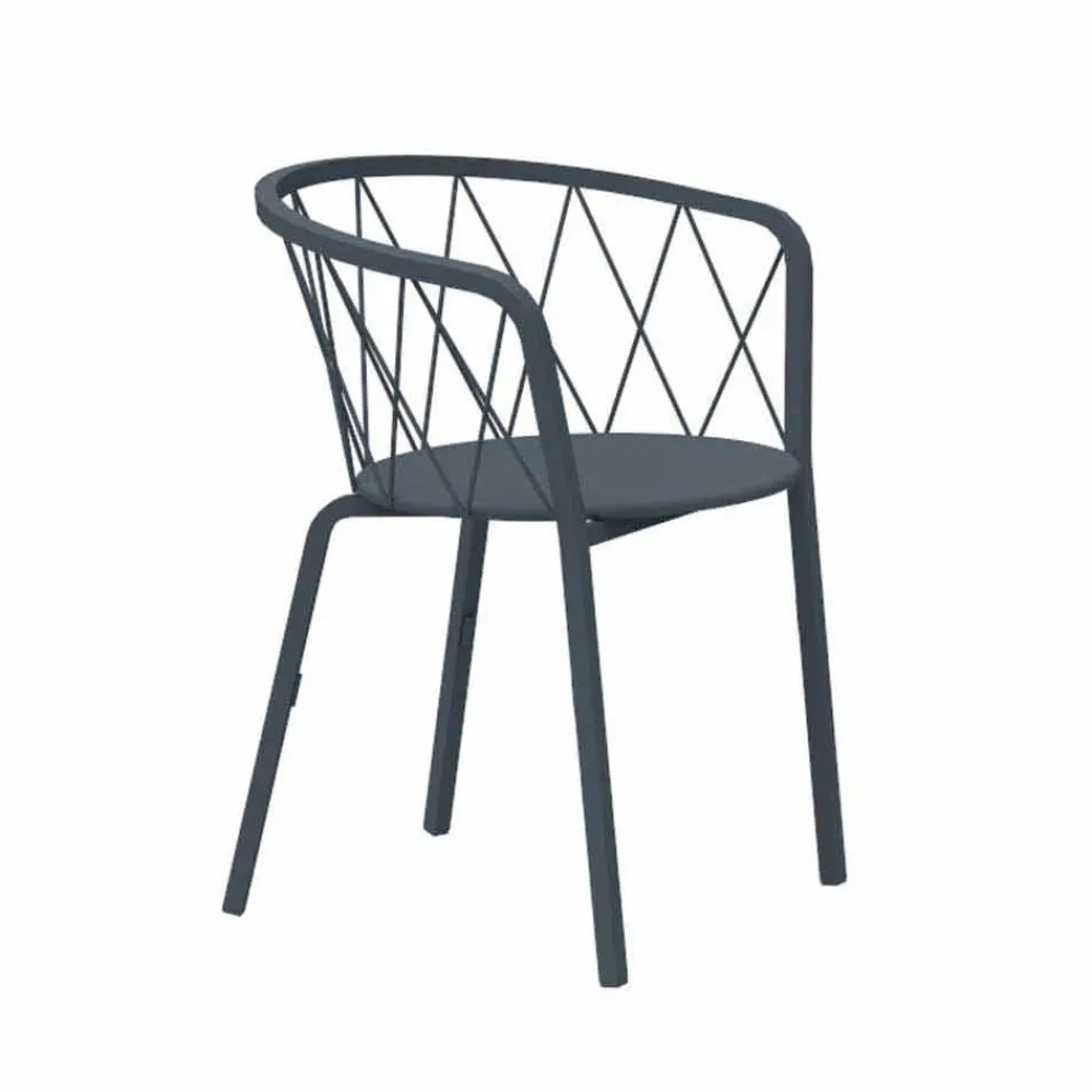 Viadurini in the Garden Metallsessel-2 Outdoor-Sessel aus lackiertem Metall stapelbar Made in Italy - Adia