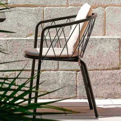 Viadurini in the Garden Metallsessel-2 Outdoor-Sessel aus lackiertem Metall stapelbar Made in Italy - Adia
