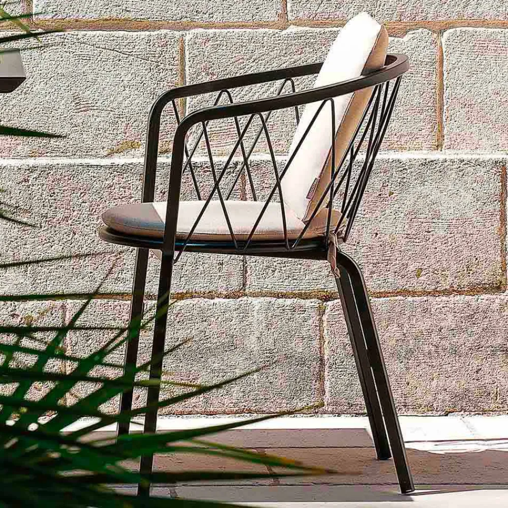 Viadurini in the Garden Metallsessel-2 Outdoor-Sessel aus lackiertem Metall stapelbar Made in Italy - Adia