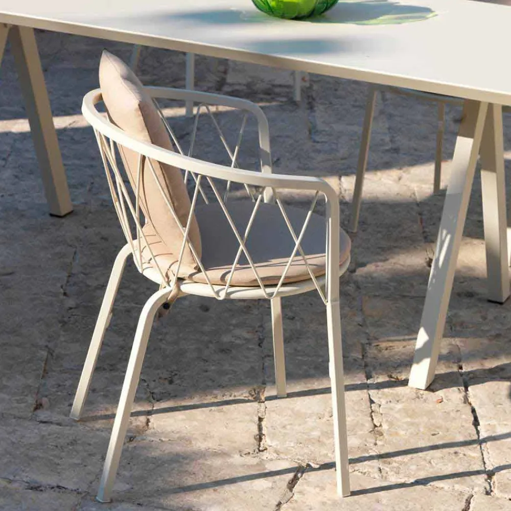 Viadurini in the Garden Metallsessel-2 Outdoor-Sessel aus lackiertem Metall stapelbar Made in Italy - Adia