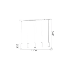 Viadurini Lighting Moderne Pendelleuchten-5 Pendelleuchte aus Metall, hergestellt in Italien – Read
