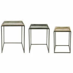 Viadurini Living Moderne Couchtische-3 quadratische Couchtische aus Aluminium und Stahl Homemotion - Quinzio