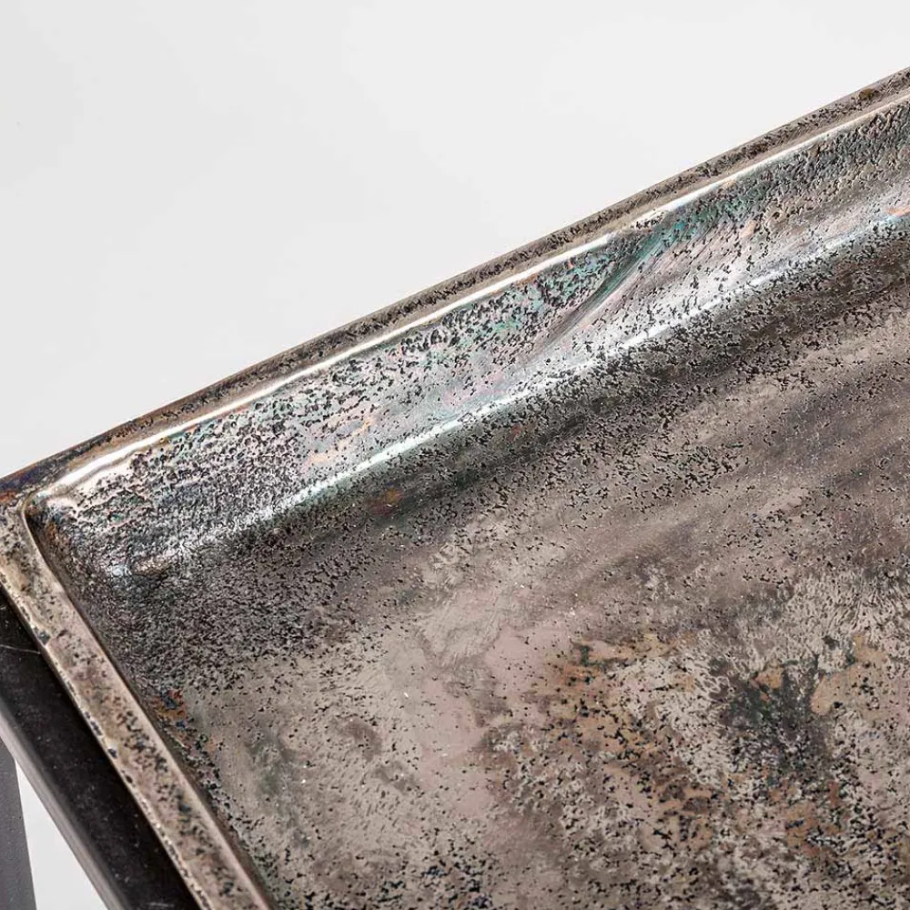 Viadurini Living Moderne Couchtische-3 quadratische Couchtische aus Aluminium und Stahl Homemotion - Quinzio