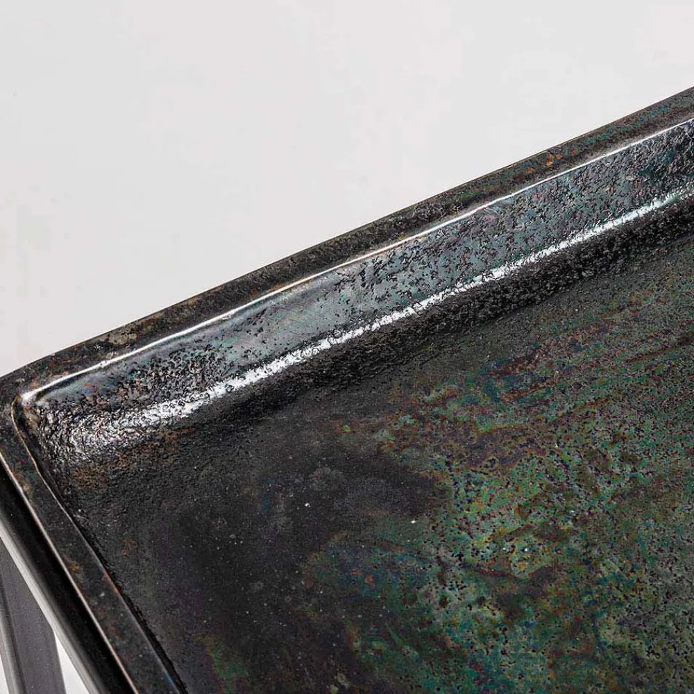 Viadurini Living Moderne Couchtische-3 quadratische Couchtische aus Aluminium und Stahl Homemotion - Quinzio