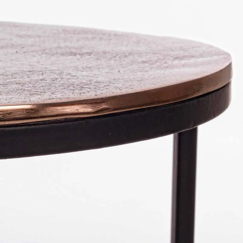 Viadurini Living Moderne Couchtische-3 runde Couchtische aus Aluminium und Stahl Homemotion - Sempronio