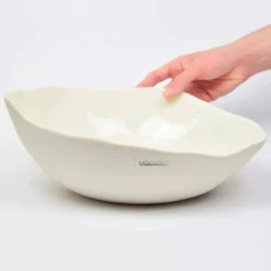 Viadurini Kitchen Geschirr Teller-2 Salatschüsseln aus weißem Porzellan Einzigartige Stücke italienischen Designs - Arciconcreto