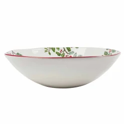 Viadurini Kitchen Geschirr Teller-2 Salatschüsseln oder Servierteller mit Weihnachtsdekoration aus Porzellan - Pungitopo