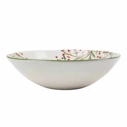 Viadurini Kitchen Geschirr Teller-2 Salatschüsseln oder Servierteller mit Weihnachtsdekoration aus Porzellan - Pungitopo