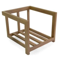 Viadurini in the Garden Garten Lounge Set-2 Sessel mit Aluminiumtisch mit Thermotransfer-Holzeffekt - Camper