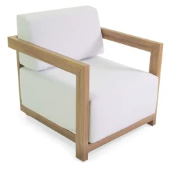 Viadurini in the Garden Garten Lounge Set-2 Sessel mit Aluminiumtisch mit Thermotransfer-Holzeffekt - Camper