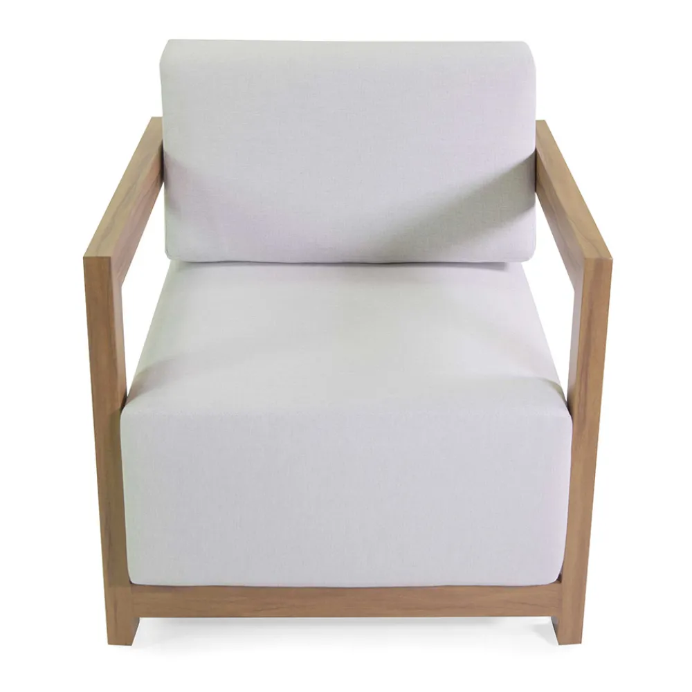 Viadurini in the Garden Garten Lounge Set-2 Sessel mit Aluminiumtisch mit Thermotransfer-Holzeffekt - Camper