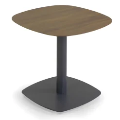 Viadurini in the Garden Garten Lounge Set-2 Sessel mit Aluminiumtisch mit Thermotransfer-Holzeffekt - Camper