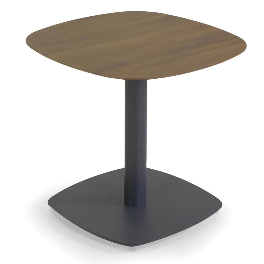 Viadurini in the Garden Garten Lounge Set-2 Sessel mit Aluminiumtisch mit Thermotransfer-Holzeffekt - Camper