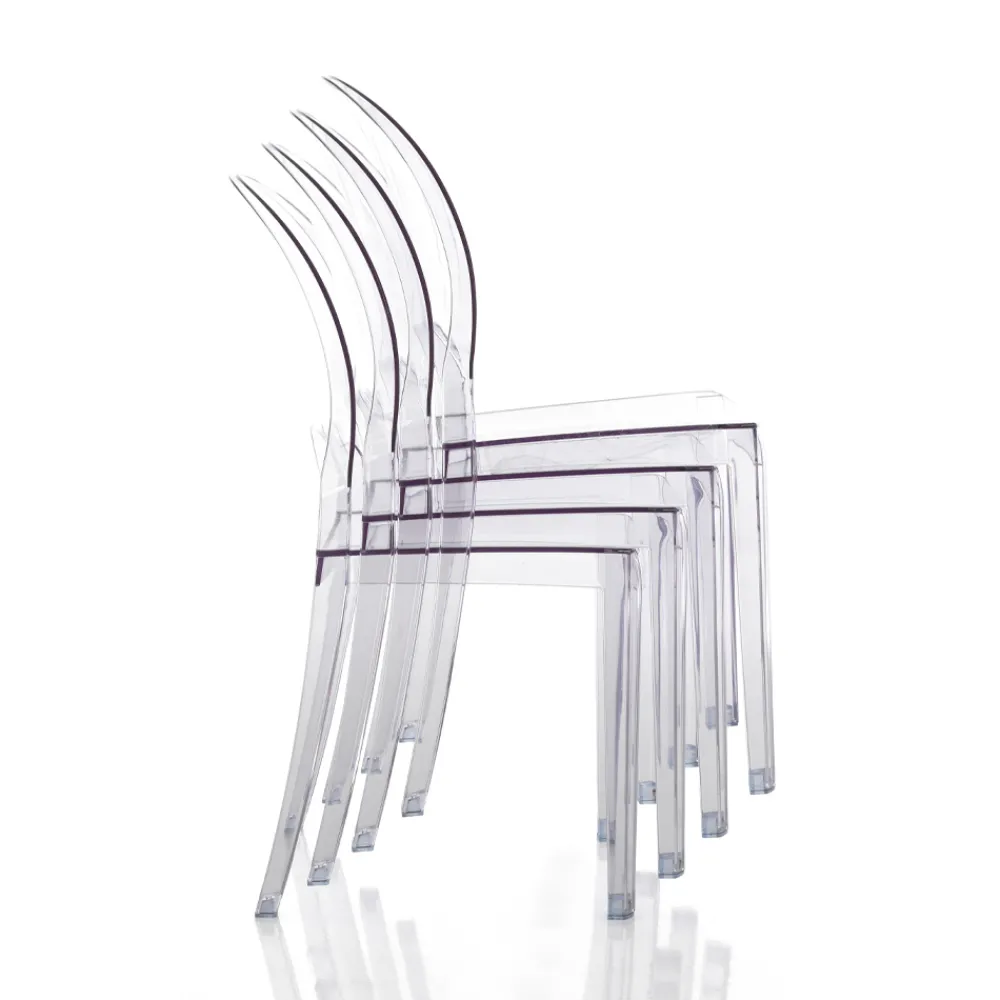 Viadurini Living Moderne Stühle-4 stapelbare Außen- und Innenstühle aus Polycarbonat – Pferd