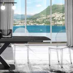 Viadurini Living Moderne Stühle-4 stapelbare Außen- und Innenstühle aus Polycarbonat – Pferd