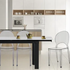 Viadurini Living Moderne Stühle-4 stapelbare Außen- und Innenstühle aus Polycarbonat – Pferd