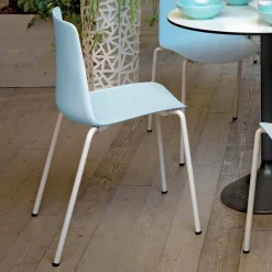 Viadurini in the Garden Gartenstühle Metall-4 stapelbare Außenstühle aus Metall und Polypropylen Made in Italy - Carita