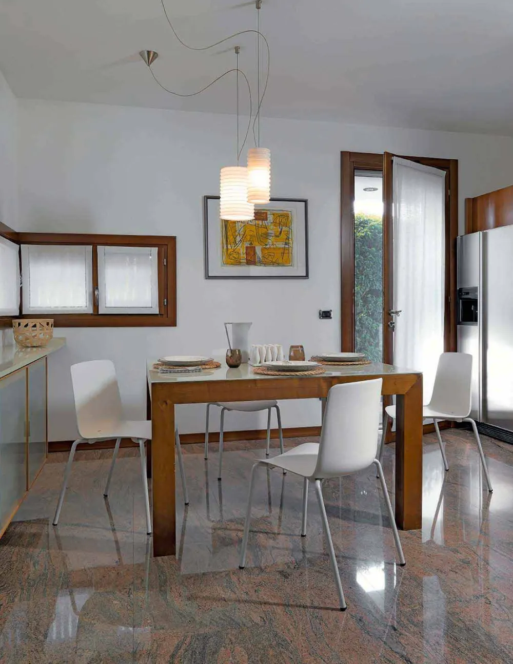 Viadurini in the Garden Gartenstühle Metall-4 stapelbare Außenstühle aus Metall und Polypropylen Made in Italy - Carita