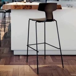 Viadurini in the Garden Outdoor Hocker-2 stapelbare Barhocker aus Metall und Polypropylen Made in Italy - Arlette