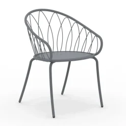 Viadurini in the Garden Metallsessel-2 stapelbare Gartensessel aus Metall und Kissen Made in Italy - Fontana