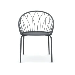 Viadurini in the Garden Metallsessel-2 stapelbare Gartensessel aus Metall und Kissen Made in Italy - Fontana