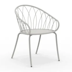 Viadurini in the Garden Metallsessel-2 stapelbare Gartensessel aus Metall und Kissen Made in Italy - Fontana