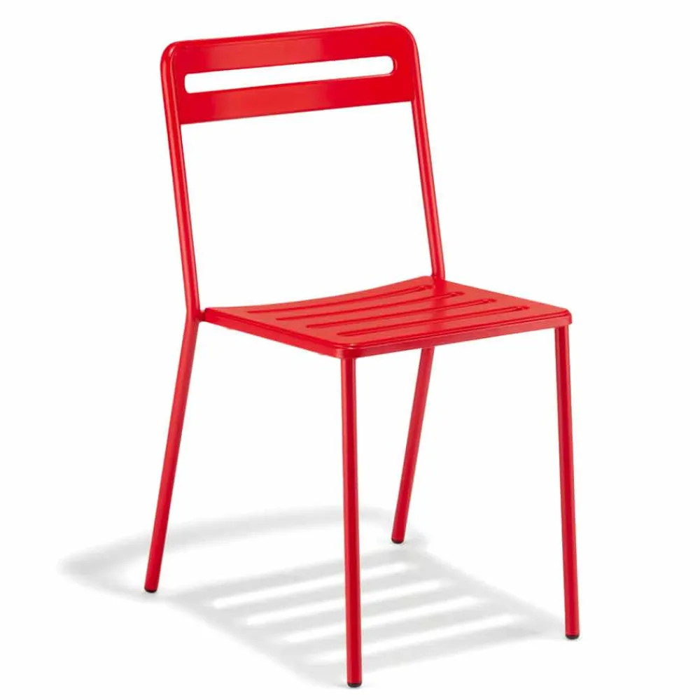 Viadurini in the Garden Gartenstühle Metall-4 stapelbare Metallstühle im Freien Made in Italy - Yolonda