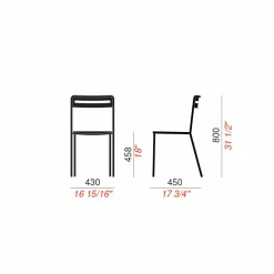 Viadurini in the Garden Gartenstühle Metall-4 stapelbare Metallstühle im Freien Made in Italy - Yolonda