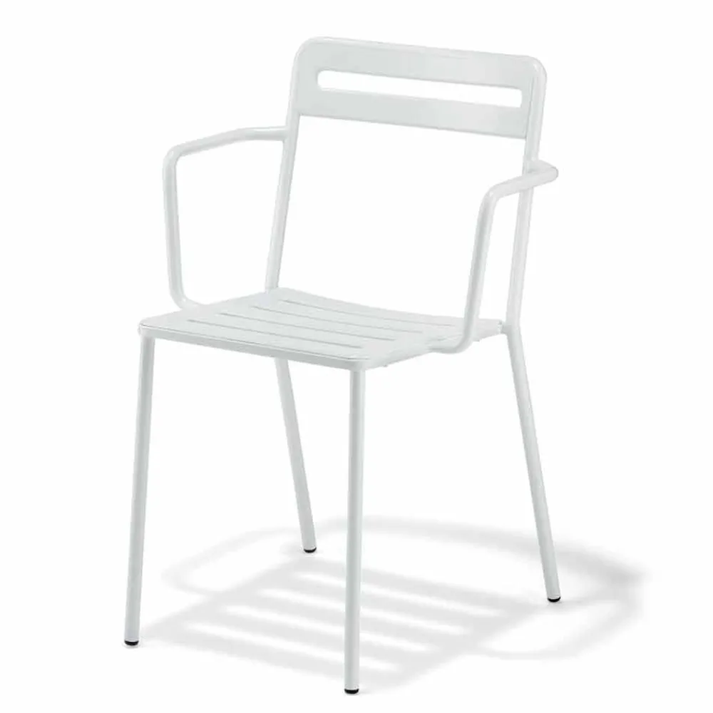 Viadurini in the Garden Gartenstühle Metall-4 stapelbare Metallstühle im Freien Made in Italy - Yolonda