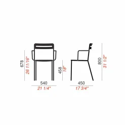 Viadurini in the Garden Gartenstühle Metall-4 stapelbare Metallstühle im Freien Made in Italy - Yolonda