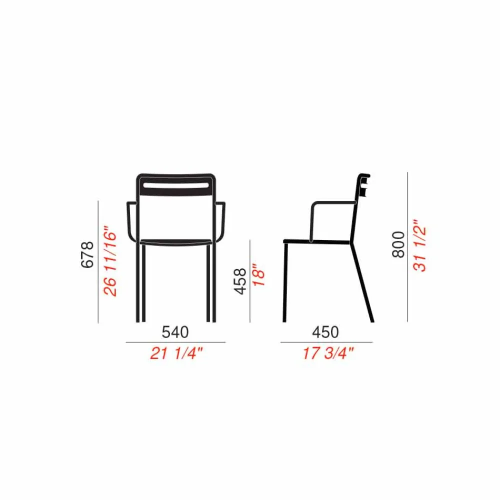 Viadurini in the Garden Gartenstühle Metall-4 stapelbare Metallstühle im Freien Made in Italy - Yolonda