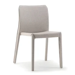 Viadurini in the Garden Moderne Stühle-2 stapelbare Stühle aus Polypropylen, Glasfaser und gepolstert mit grauer Wolle – Cut