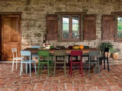 Viadurini in the Garden Gartenstühle Kunststoff-4 stapelbare Stühle aus Polypropylen im Freien Made in Italy Design - Alexus