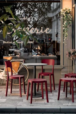 Viadurini in the Garden Gartenstühle Kunststoff-4 stapelbare Stühle aus Polypropylen im Freien Made in Italy Design - Alexus