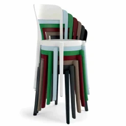 Viadurini in the Garden Gartenstühle Kunststoff-4 stapelbare Stühle aus Polypropylen im Freien Made in Italy Design - Alexus